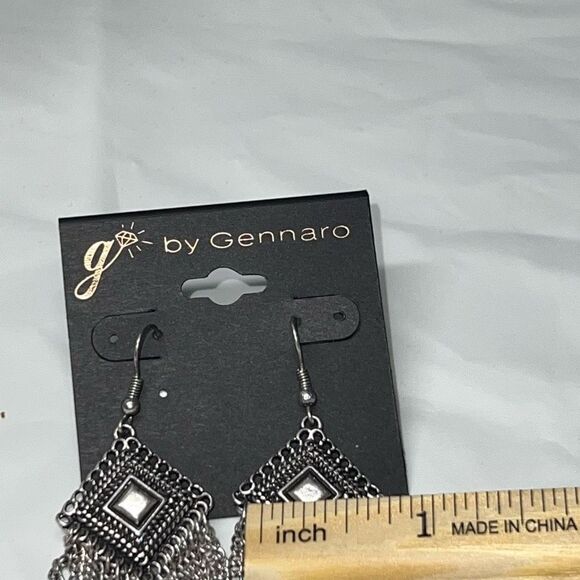 Gennaro Boho Long Chain Fringe Earrings - Picture 7 of 8